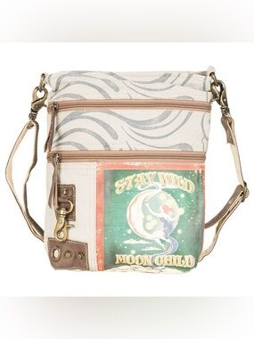 NWOT! Clea Ray “Stay Wild Moon Child” Canvas Crossbody Bag
